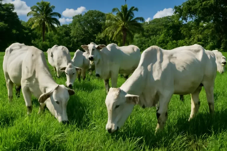 Estação de monta para reprodução de gado Nelore em clima tropical