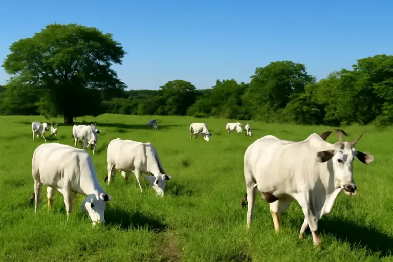 Gado Nelore criado em sistema extensivo com pastagem natural